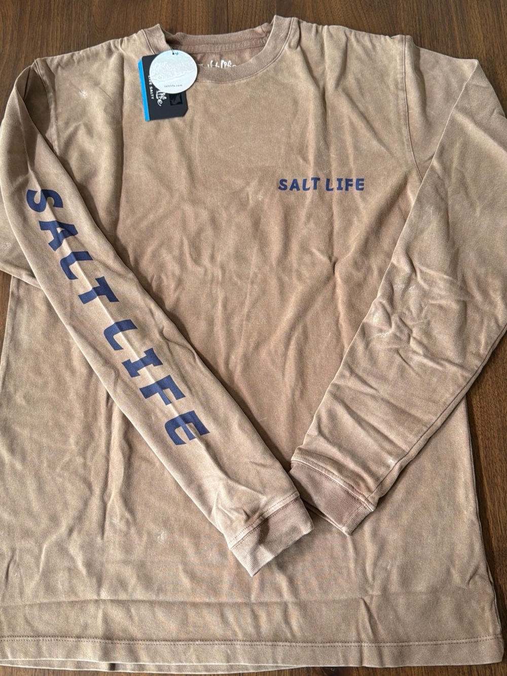 Salt Life Brown Tee with Navy Graphic 'Time to Get Away'